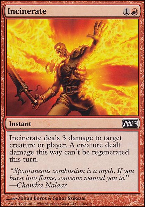 Incinerate feature for Zurgo, the Fast Boy