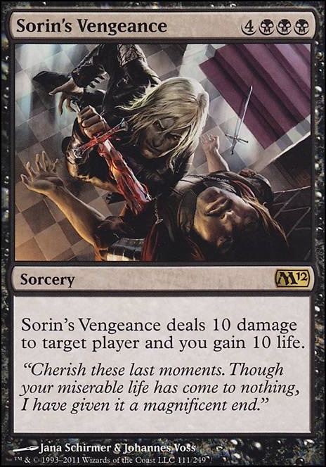 Sorin's Vengeance feature for Athreos' Grief