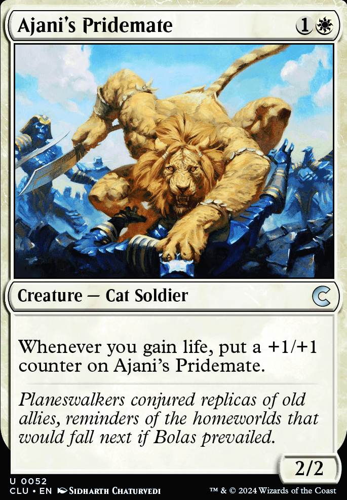 Ajani's Pridemate feature for Abzan Budget-ish Lifegain/Counters