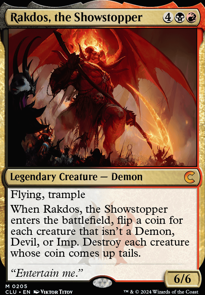 Rakdos, the Showstopper feature for Hells, Bells, Buckets of Blood!