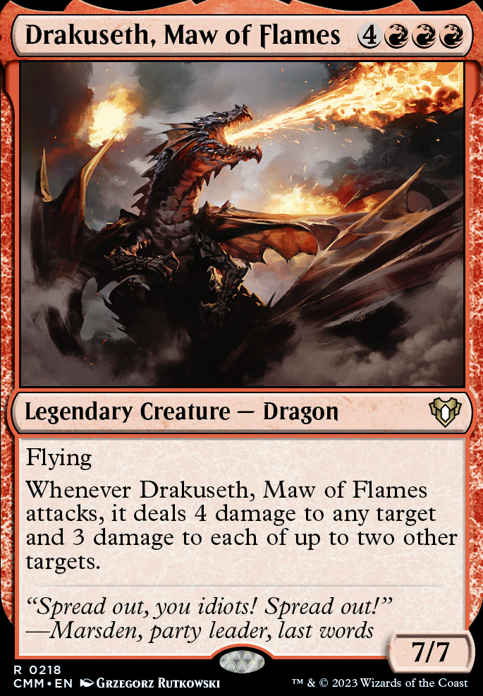 Drakuseth, Maw of Flames feature for Triggered Dragons (Miirym, Sentinel Wyrm EDH)