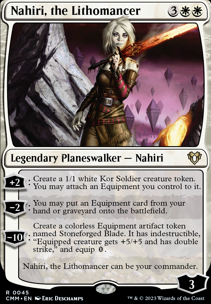 Nahiri, the Lithomancer feature for Kor artifacts