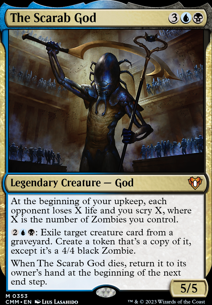 The Scarab God feature for Commander Mills:The Scarab God Mill EDH Deck