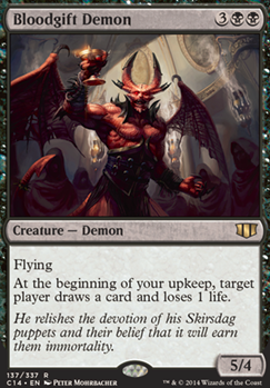 Bloodgift Demon feature for Mono black, soft control and creatures
