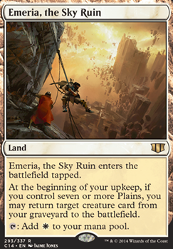 Emeria, the Sky Ruin feature for Mono White Humans