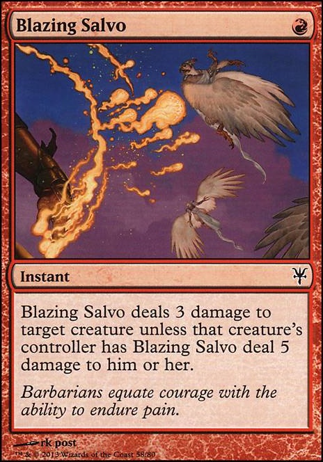Blazing Salvo feature for Mono Red Pauper