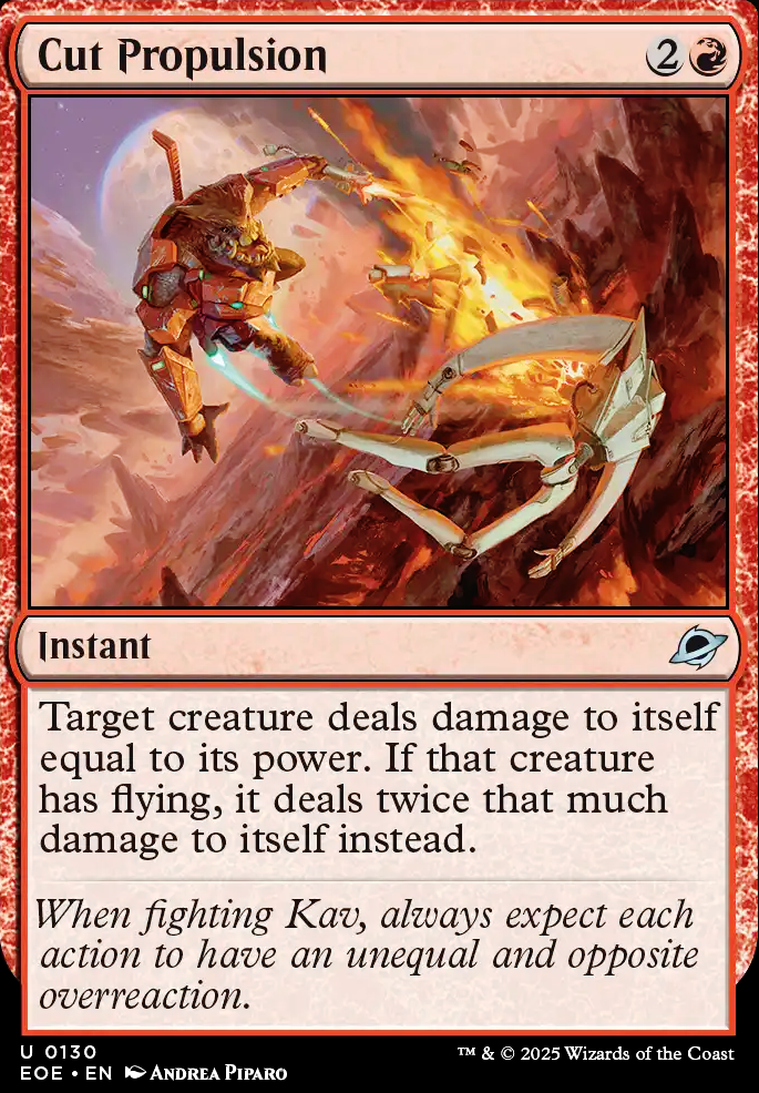 Cut Propulsion feature for EoE Red White
