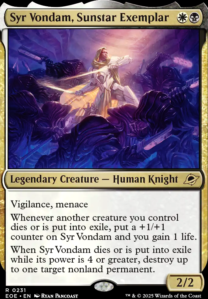 Syr Vondam, Sunstar Exemplar feature for Budget 4-Color Knight Tribal