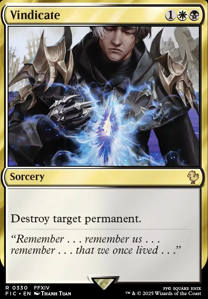Vindicate feature for EDH Removal Master List