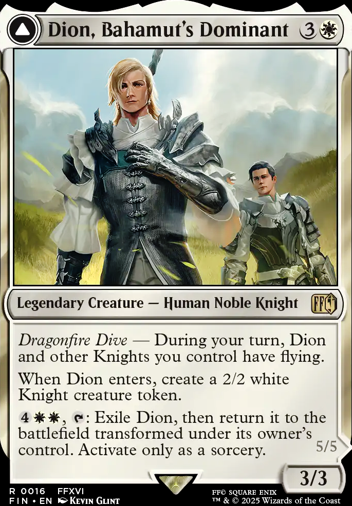 Dion, Bahamut's Dominant feature for Mardu Knight Tribal