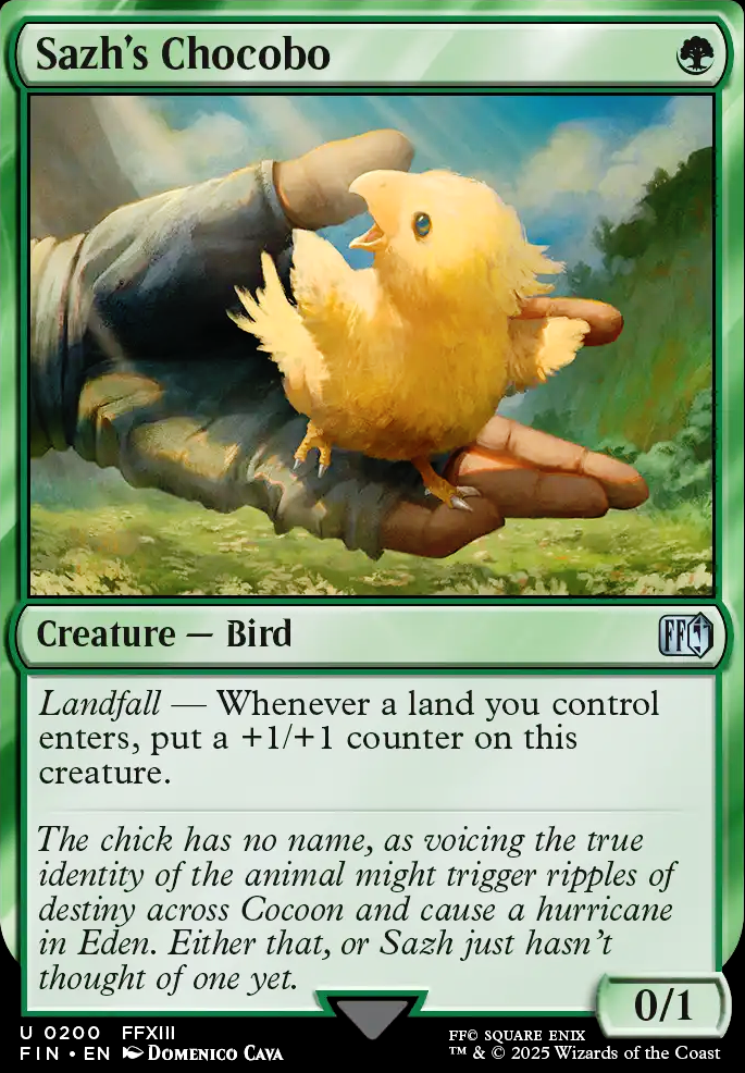 Sazh's Chocobo feature for Chocobo Landfall