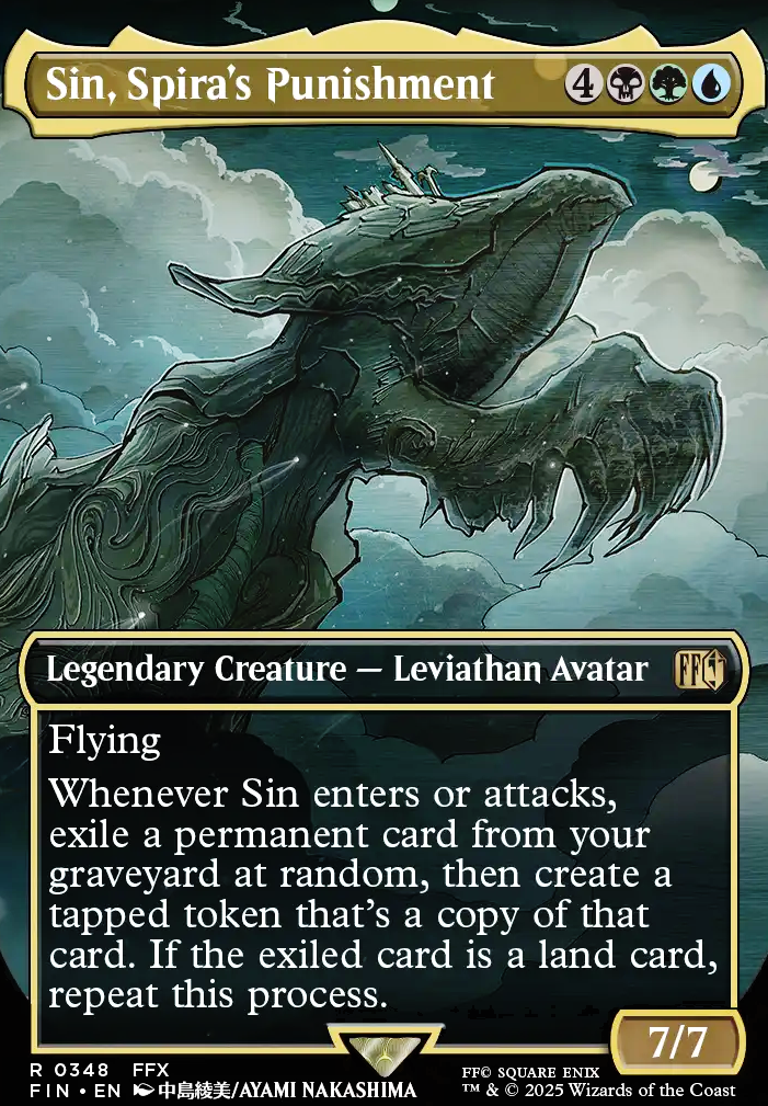 Sin, Spira's Punishment feature for sin deck off booster