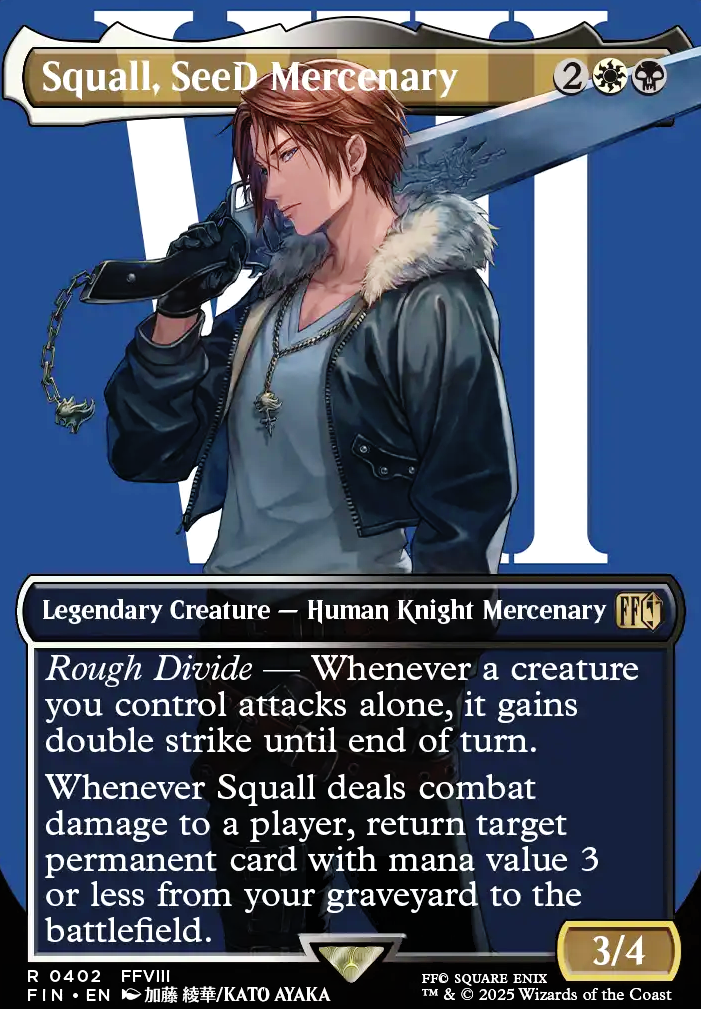 Squall, SeeD Mercenary feature for Squall's Gunblade Trick