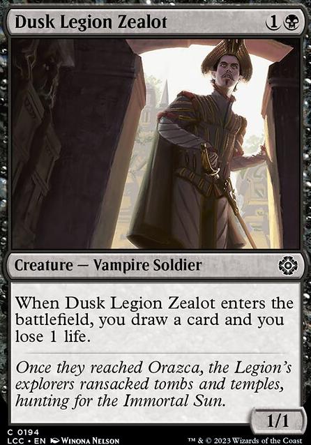 Dusk Legion Zealot feature for Pauper Mono-Black Control