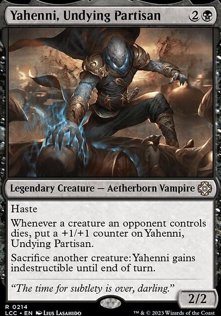 Yahenni, Undying Partisan feature for Noble deathtouch, no combat