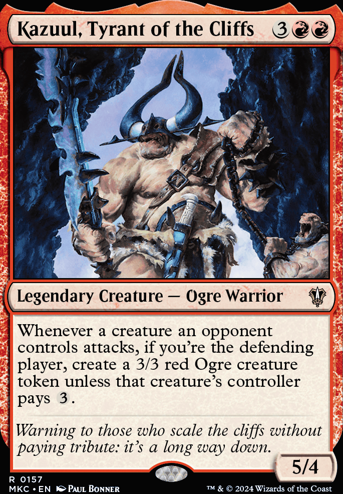 Kazuul, Tyrant of the Cliffs feature for Kazuul’s Mono Red Stax