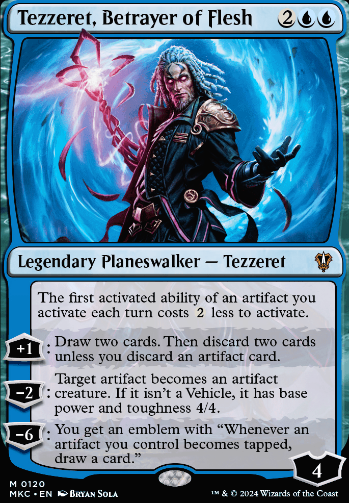 Tezzeret, Betrayer of Flesh feature for Blue Artifacts