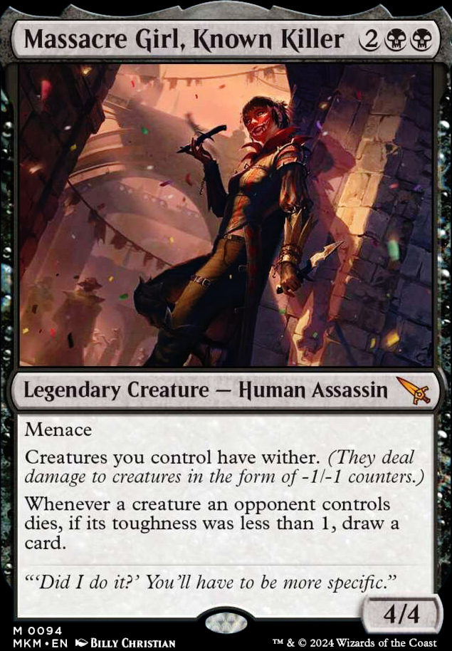 Massacre Girl, Known Killer feature for MKM Prerelease - Grixis Disguise