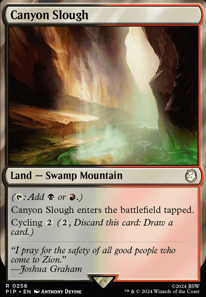 Canyon Slough feature for rakdos -1/-1 and cycling