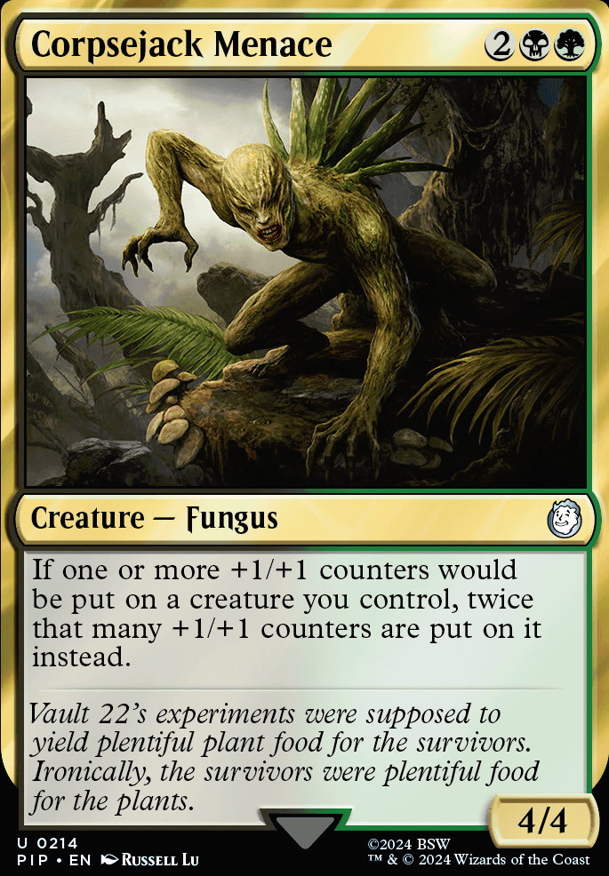 Corpsejack Menace feature for X/X & +1/+1 Counters Green/Black Deck