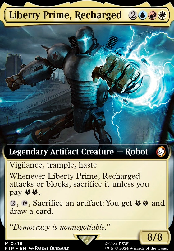 Liberty Prime, Recharged feature for Democracy will never be defeated.