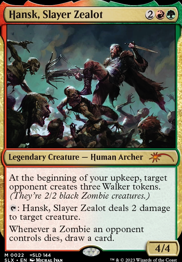 Hansk, Slayer Zealot feature for Heard there's a zombie problem