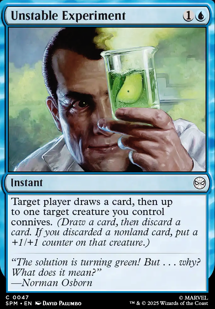 Unstable Experiment feature for Peter Pauper (Standard Izzet)