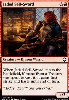 Jaded Sell-Sword feature for Forgotten realms Booster Draft Deck