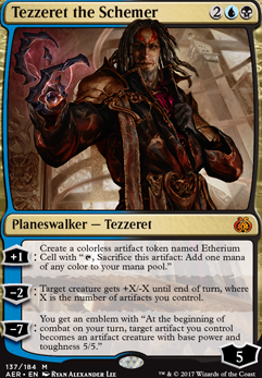 Tezzeret the Schemer feature for Night of the Living Artifacts