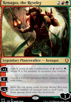 Xenagos, the Reveler feature for Xenagos and Atarka's Command Oathbreaker