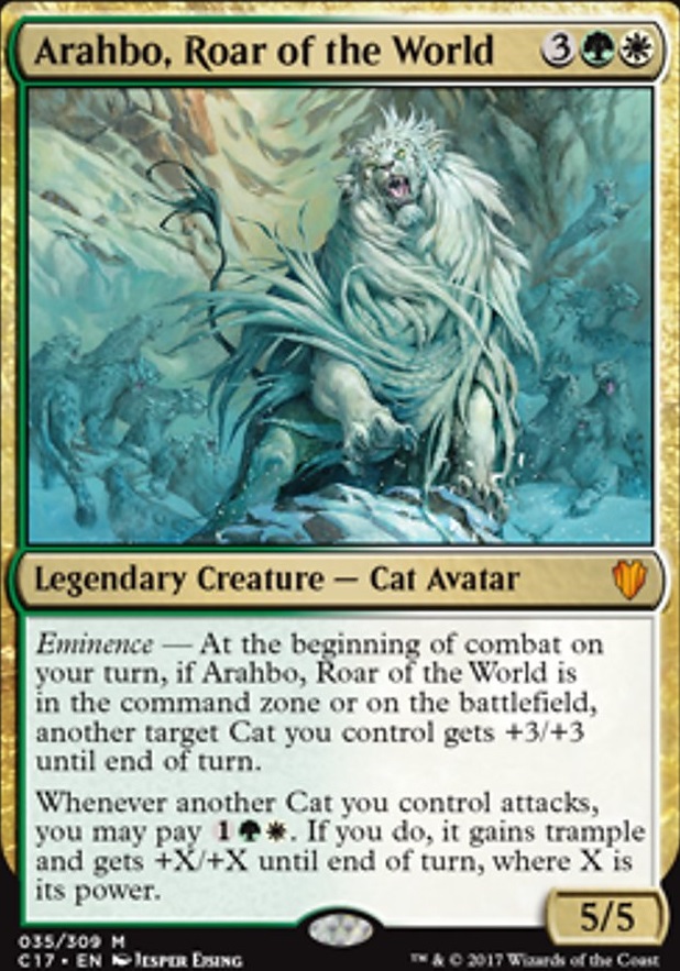 Arahbo, Roar of the World feature for Arahbo, Xenagos... for Cats EDH