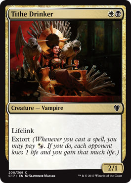 Tithe Drinker feature for Death and Taxes Jr. (WB Pauper)