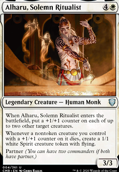 Alharu, Solemn Ritualist feature for Abzan +1/+1 Counters