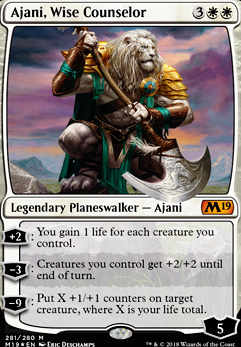 Ajani, Wise Counselor feature for Ajani/Gideon pure white