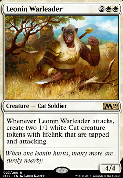 Leonin Warleader feature for R / W token swarm and pridemate heal