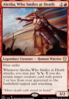 Alesha, Who Smiles at Death feature for Alesha EDH