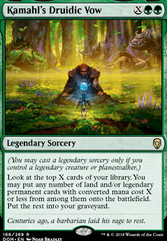 Kamahl's Druidic Vow feature for Naya legendary tribal/superfriends