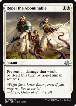 Repel the Abominable feature for humans on innistrad - Flavor deck