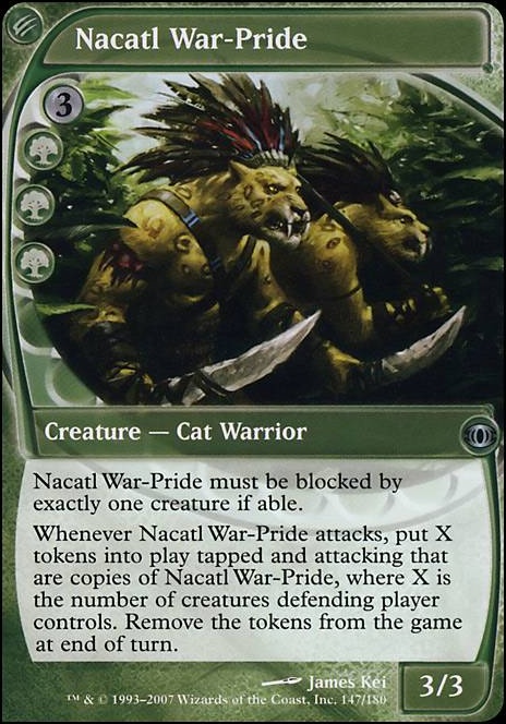 Nacatl War-Pride feature for Cats and Wurms, Token Lifegain