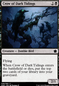 Crow of Dark Tidings feature for green black graveyard
