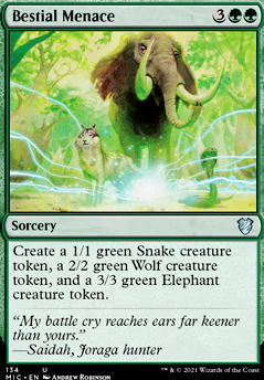 Bestial Menace feature for Cheap Mono Green Deck from Vacation