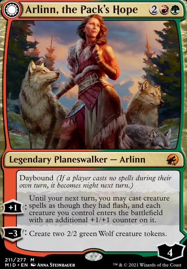 Arlinn, the Pack's Hope feature for Wolves of the Forest