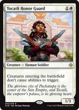 Tocatli Honor Guard feature for Rivals of Ixalan Green White Hatebears