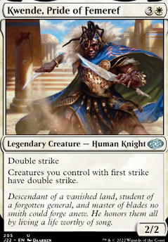 Kwende, Pride of Femeref feature for $100 Budget First Strike EDH