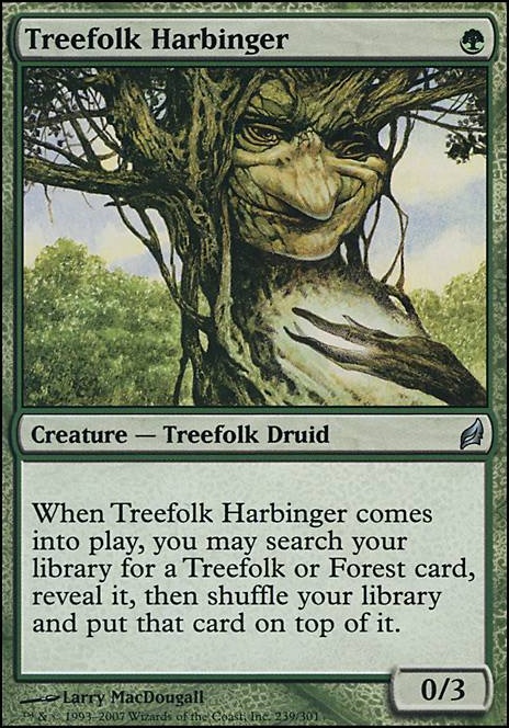 Treefolk Harbinger feature for The Big Trees (Treefolk Tribal)