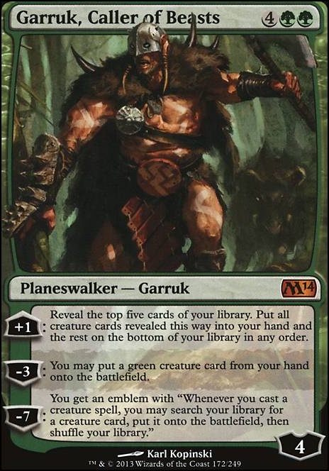 Garruk, Caller of Beasts feature for Garruk, the Swim master.