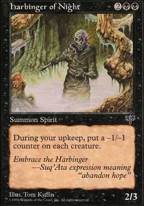 Harbinger of Night feature for WUBRG Scarecrow tribal & -1/-1 counters