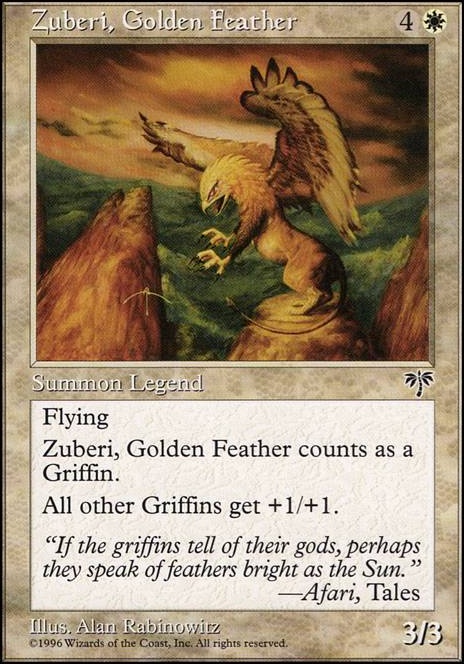 Zuberi, Golden Feather feature for Medomai EDH (Griffin Tribal)