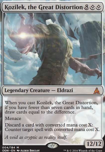 Kozilek, the Great Distortion feature for colorless not flavorless