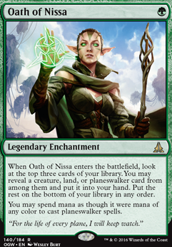 Oath of Nissa feature for Mono-Green Superfriends